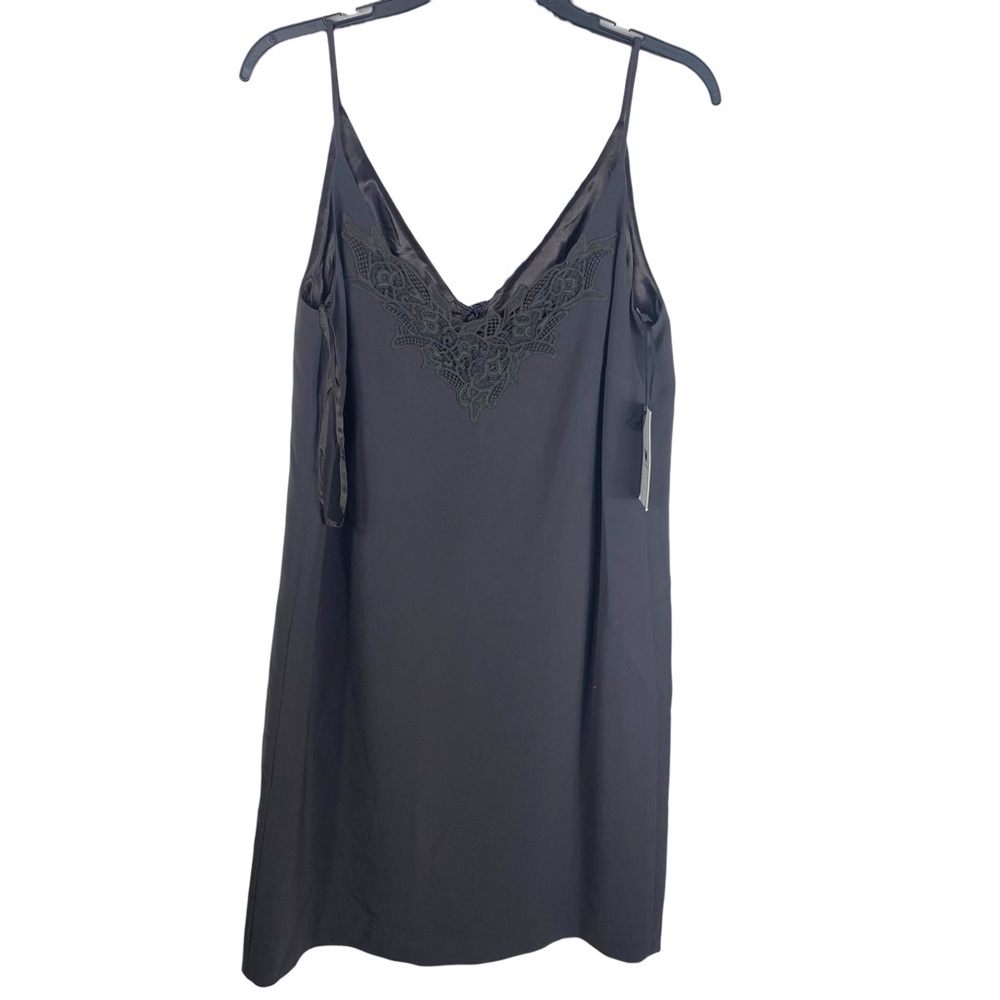 W By Worth Brown Lace Trimmed Slip Dress Sz 10